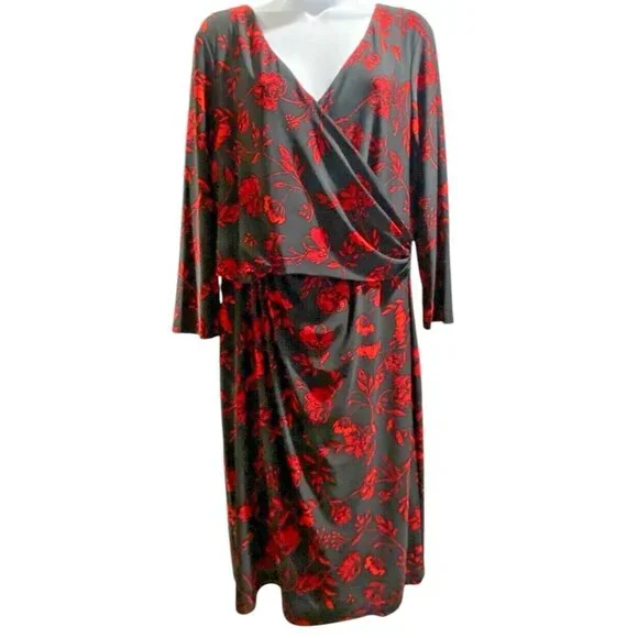 Lauren Ralph Lauren Floral Jersey Dress - Black